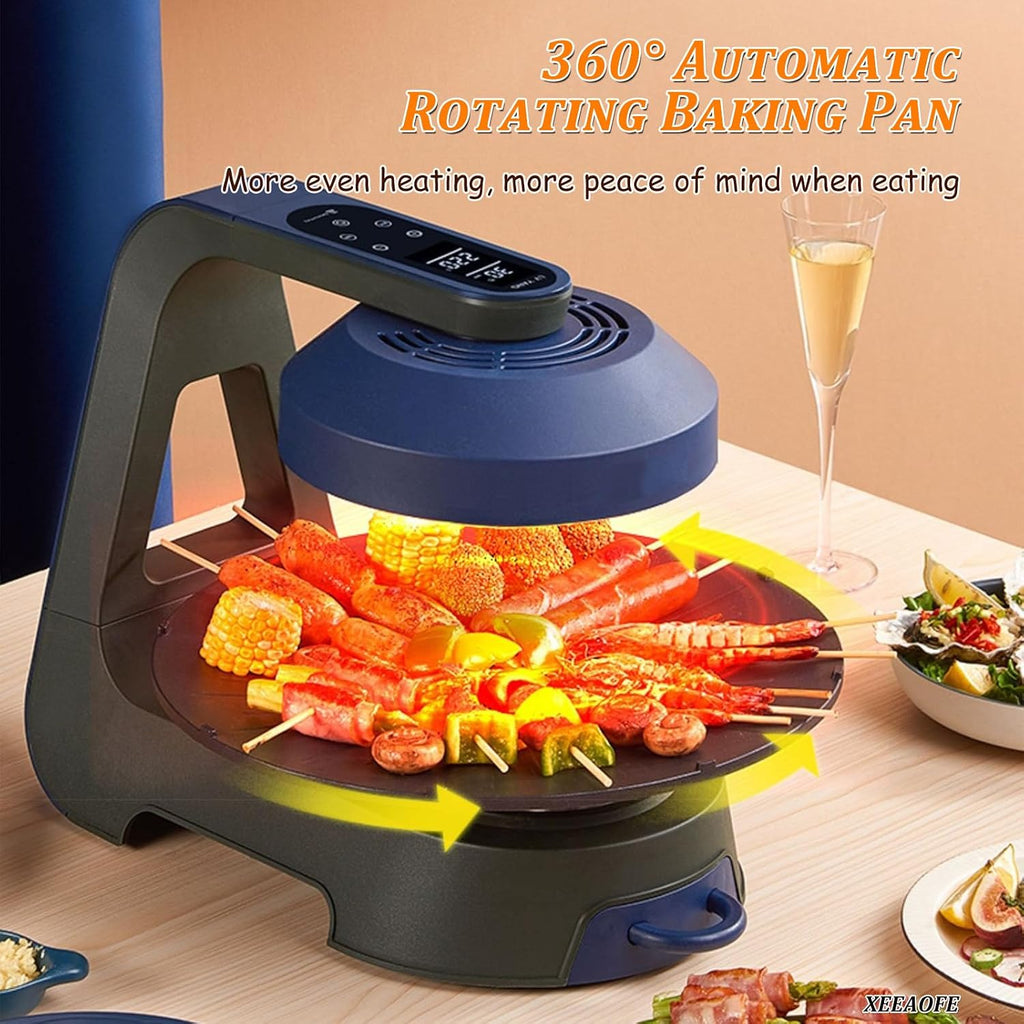 Smart Indoor Grill, 1390W Smokeless Korean BBQ Grill with 11 Firepower Levels & 1-80 min Timer, Includes Smart Thermometer, Non-Stick Removable Plates