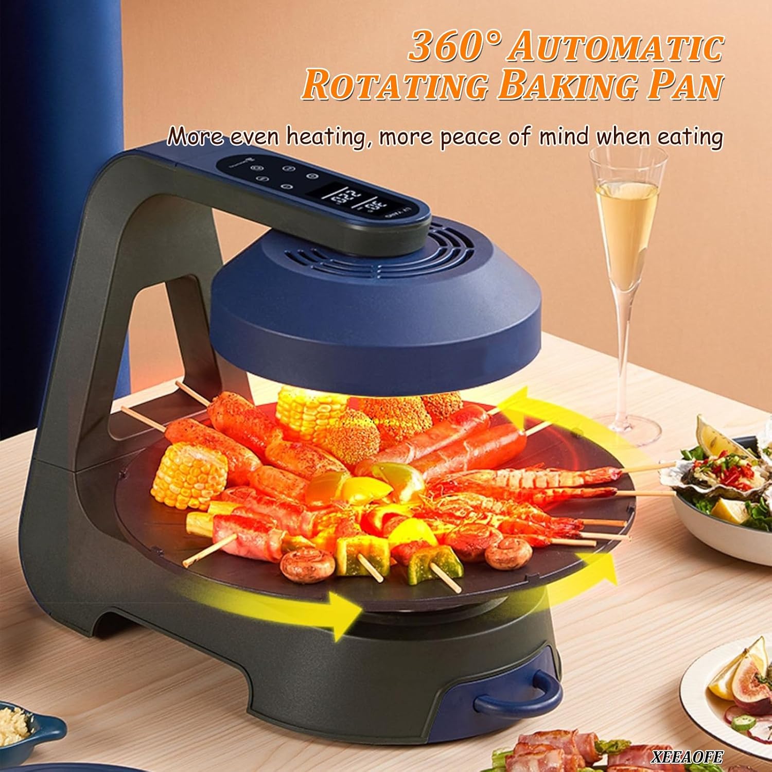 Indoor Smokeless Grill: 1390W Korean BBQ, Griddle with LCD Touchscreen, Timer, Temperature Control & Removable Plates