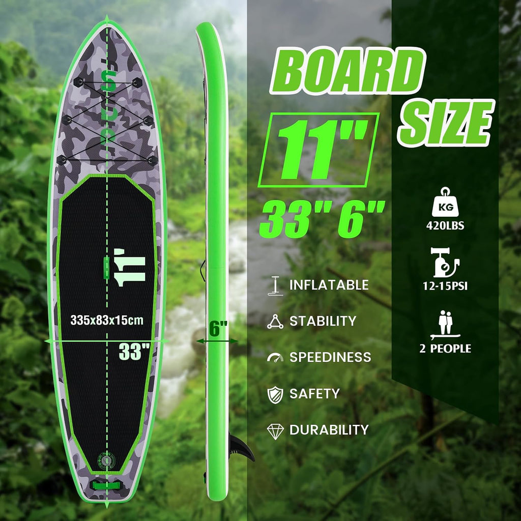 FunWater Inflatable Stand Up Paddle Board with Premium SUP Paddleboard Accessories, Anti-Slip EVA Deck, 11'6''/11'/10'6'' Paddle Boards for Adults & Youth of All Skill Levels