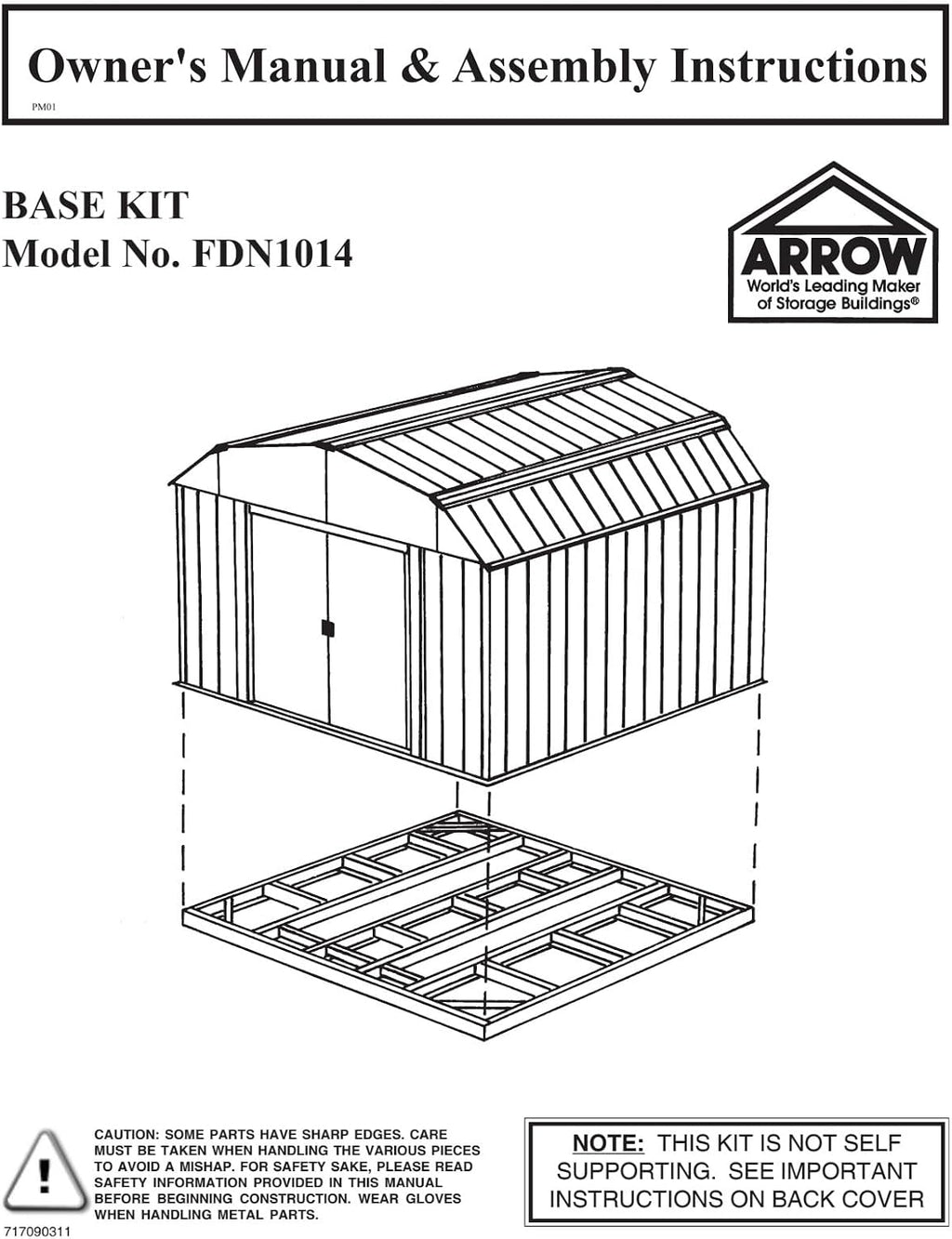 Arrow FDN1014 Storage Shed Base Kit for 10'x12', 10'x13' & 10'x14' Arrow sheds