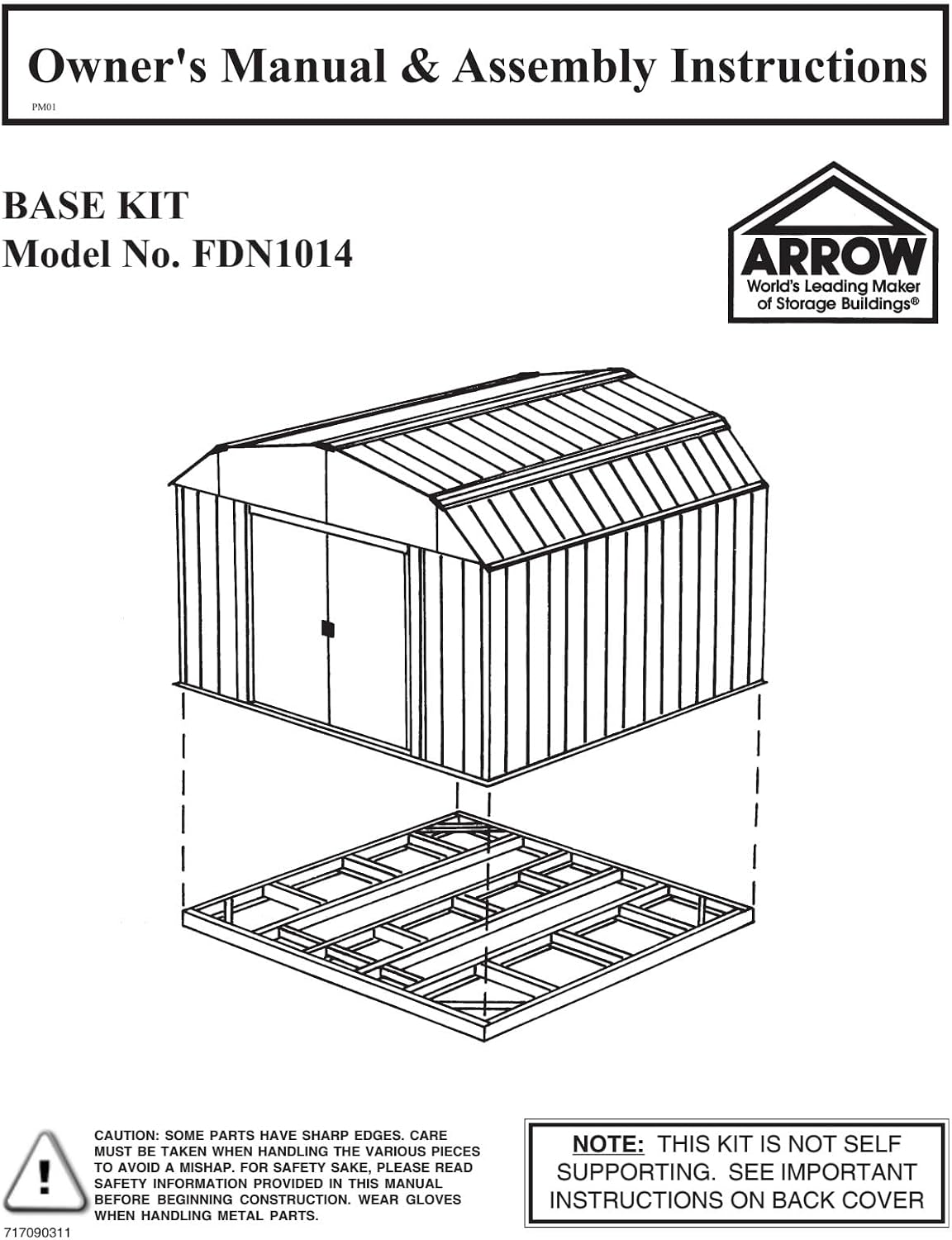 Arrow FDN1014 Storage Shed Base Kit for 10'x12', 10'x13' & 10'x14' Arrow sheds