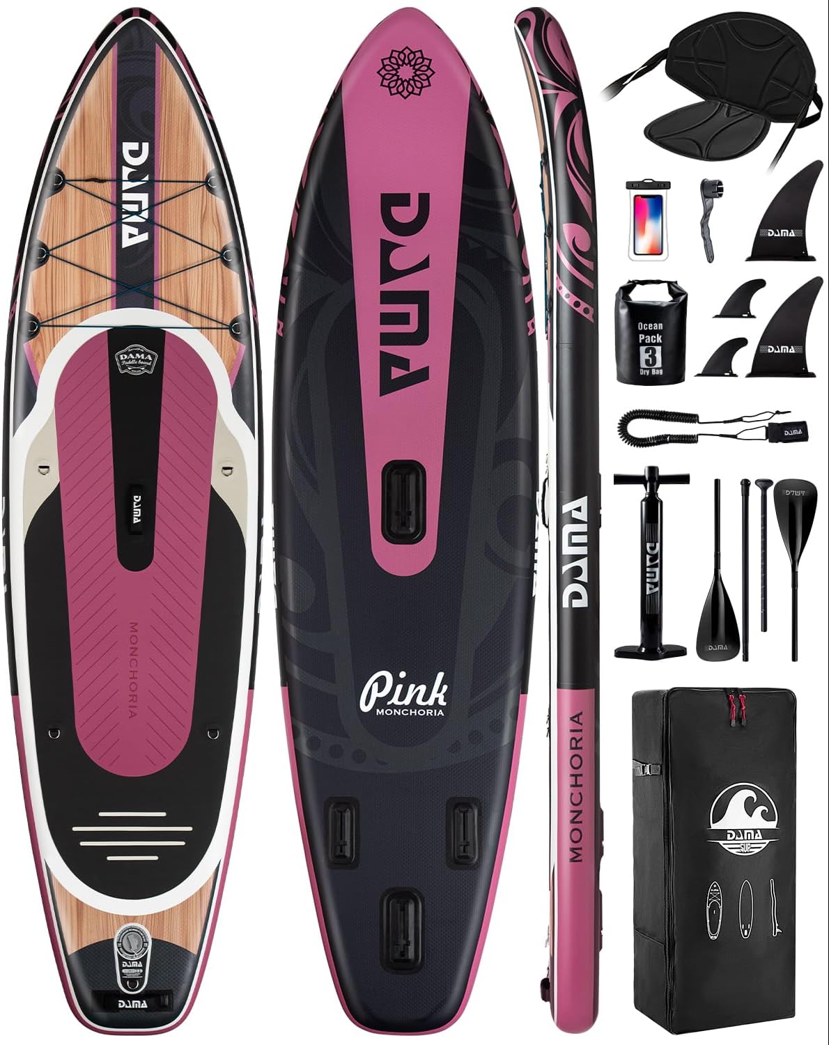DAMA 11'*34'*6' Stand Up Paddle Board, Inflatable Paddle Board,Inflatable Paddle Boards for Adults w/a Wide, Smooth and Non Slip Deck, Versatile Styles, Suitable for Adults