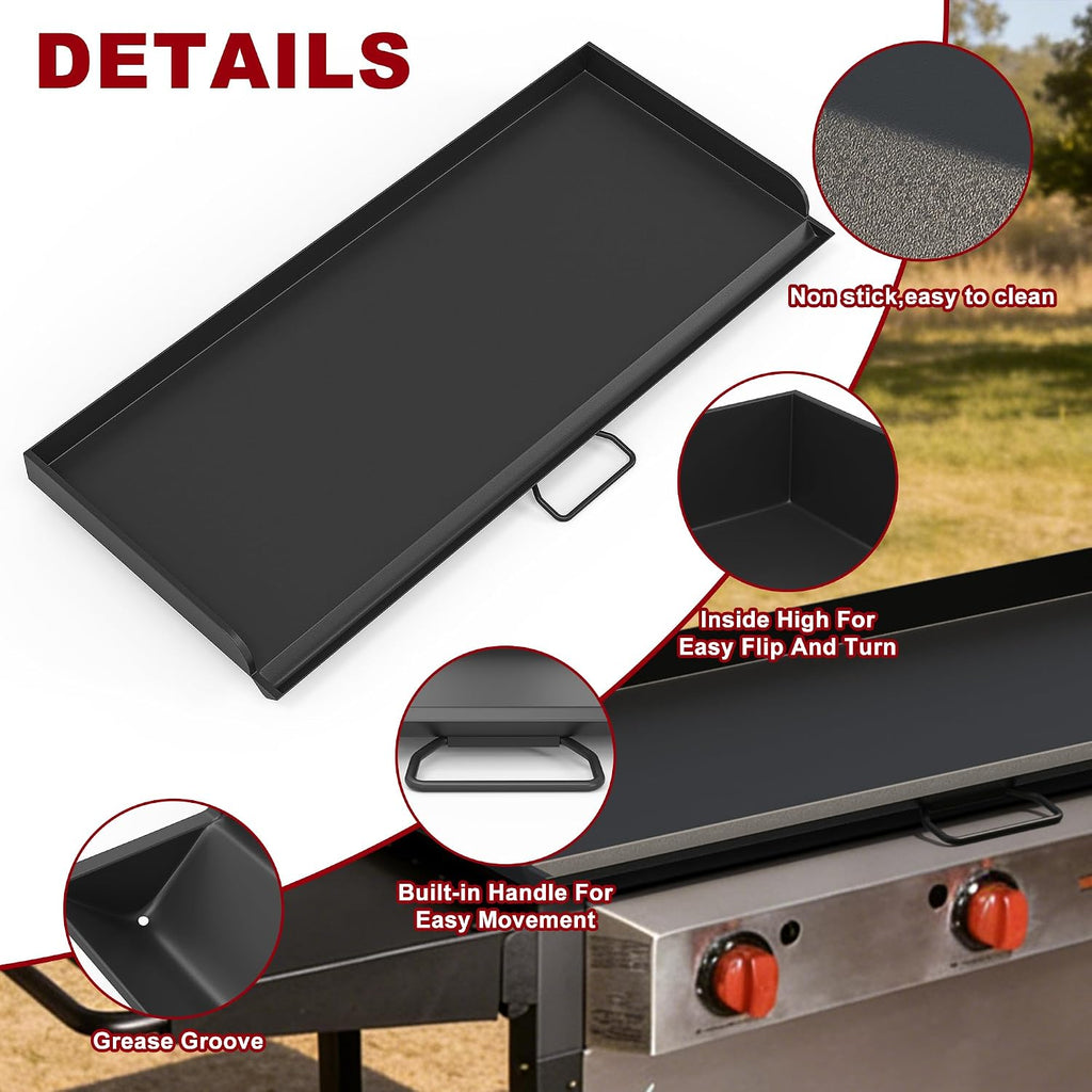 Flat Top Griddle for Camp Chef 3 Burner Griddle, 37' x 16' Fry Griddle Replacement Part for Camp Chef Tundra, Expedition 3X Combo SG100 Accessories, Outdoor BBQ Camping Grills Accessorie