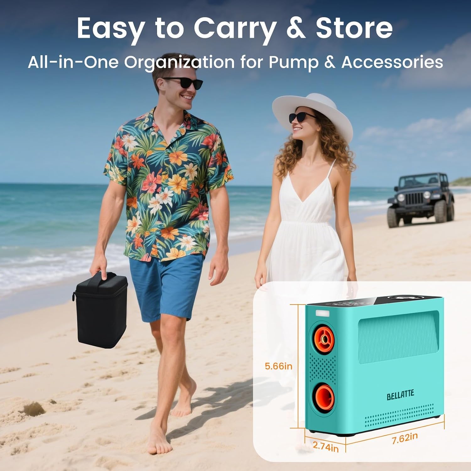 Electric Paddle Board Pump 150PSI - 4X Faster SUP Pump, Auto Air Compressor for SUP, Car Tires, Bike, Ball, Kayak, Tent, Float (Portable & Auto-Off & Inflator & Deflator)