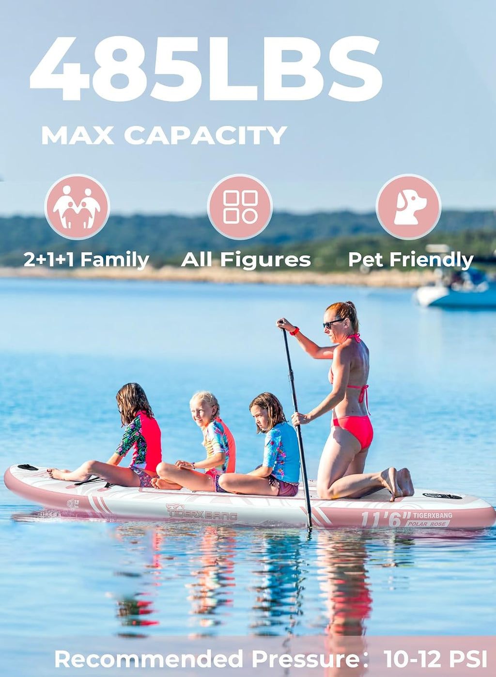 TIGERXBANG 11'6'/11'/10' Inflatable Paddle Board with Complete Accessories, Versatile Premium Paddle Boards for Adults/Youth, Stand Up Paddle Board Polar/Wave/Sunny Wave Collection