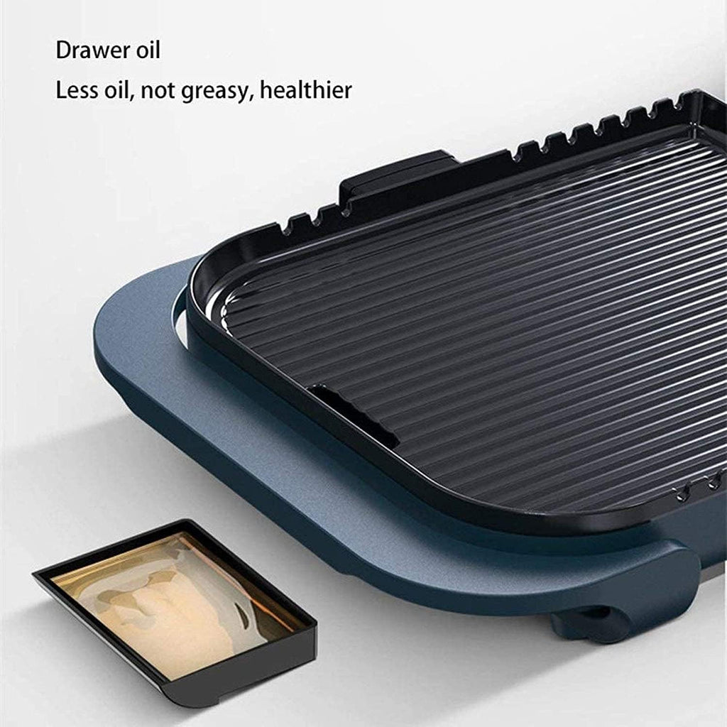 Electric BBQ Grill Indoor Hot Pot Grilling One Pot Alloy Household Electric Hot Pot Detachable Hot Pot Roasting Pan Indoor Smokeless Healthy Non-stick Coating