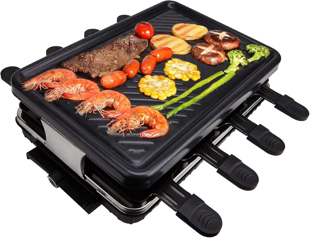 for Korean BBQ,Removable Not-Stick Surface Electric Indoor Grill Griddle,with Indicator Light Temperature Control Electric Griddle-Black 38x23x13cm(15x9x5inch)