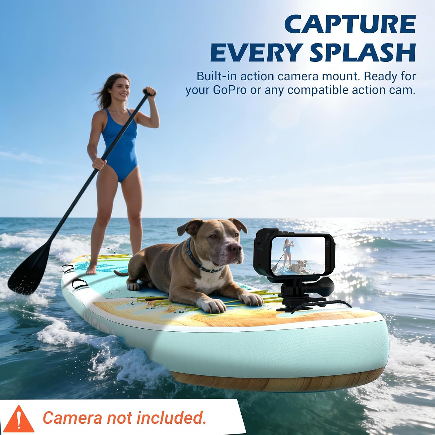 NACATIN Inflatable Stand Up Paddle Board,10'6'Upgrade Version Blow Up Paddle Boards for Adults with Premium SUP Accessories& Backpack,Adjustable Paddle,Camera Mount,Hand Pump, for Lake, River, Yoga