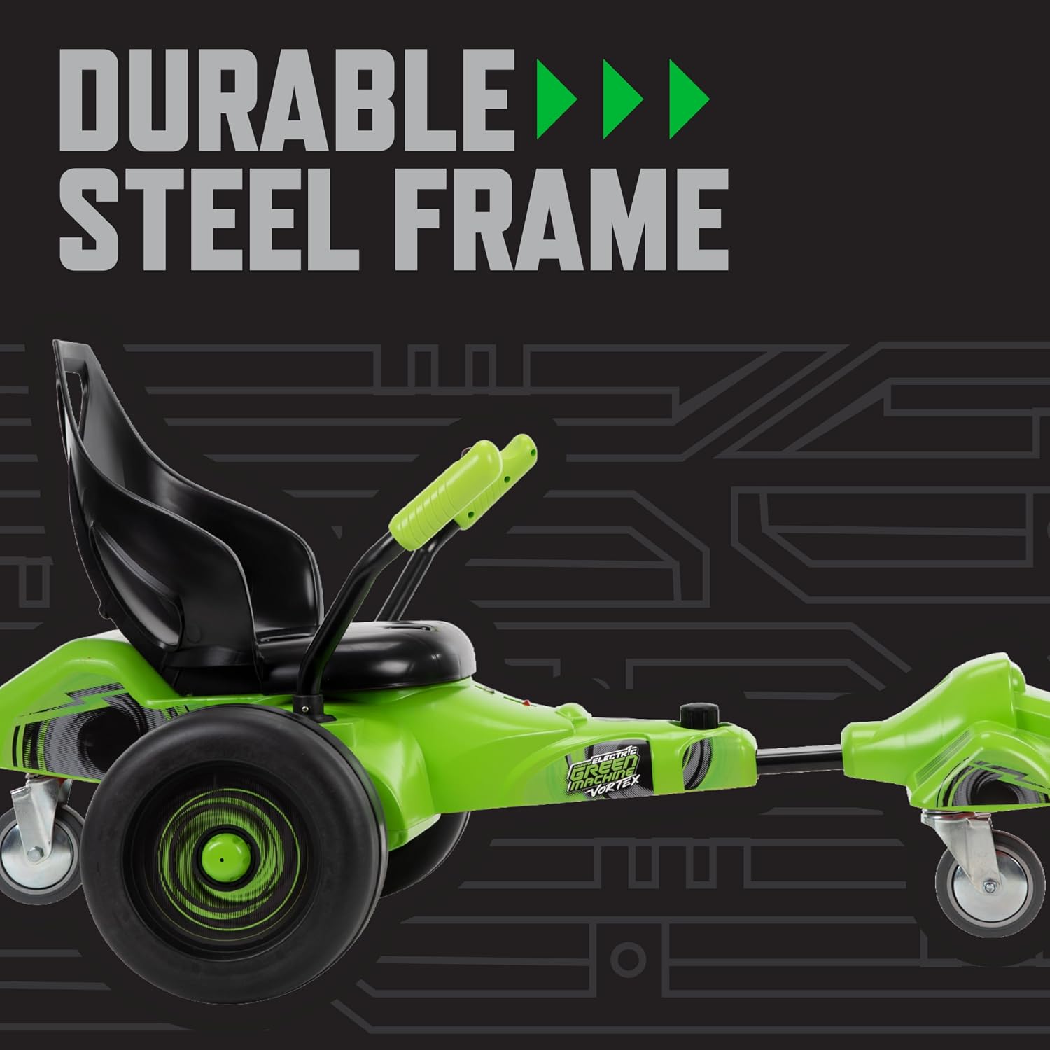 Huffy Green Machine Vortex 12V Battery Powered Ride On, Ideal for Ages 8+, Easy to Operate, Adjustable Frame, Endless Fun, Balanced Spins and Wheelies, 8 MPH, Max Weight 150 Pounds