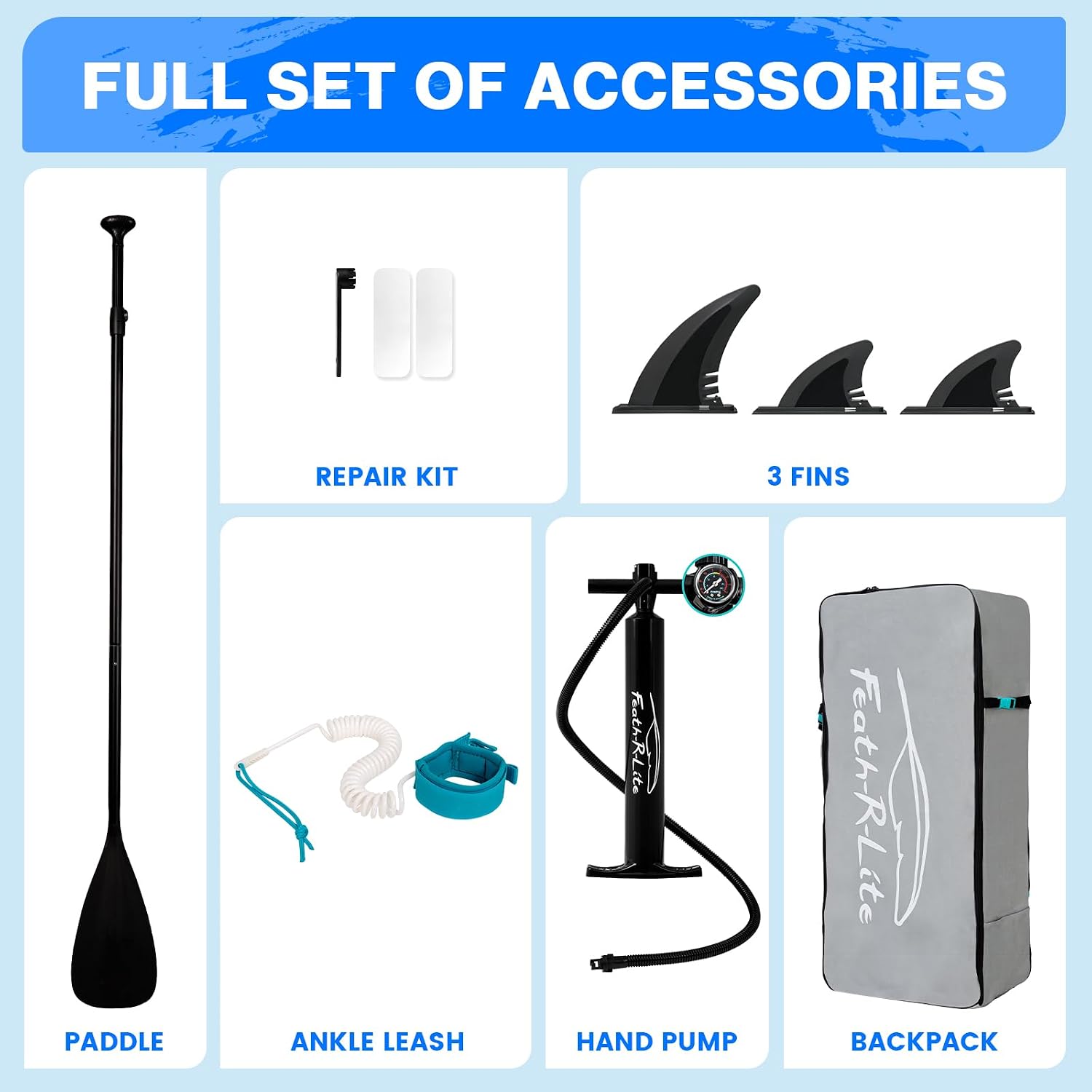 FEATH-R-LITE Inflatable Ultra-Light 10'×30''/10'6''×33'' Stand Up Paddle Board for All Skill Levels with Premium SUP Paddleboard Accessories,Non-Slip Comfort Deck for Youth & Adults