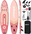 Quashley Inflatable Stand Up Paddle Board,Inflatable Paddleboards 32/34 Inch Wide,All Around SUP for Beginners with Lightweight Paddle,Hand Pump,Backpack,Leash,Durable & Portable iSUP Board