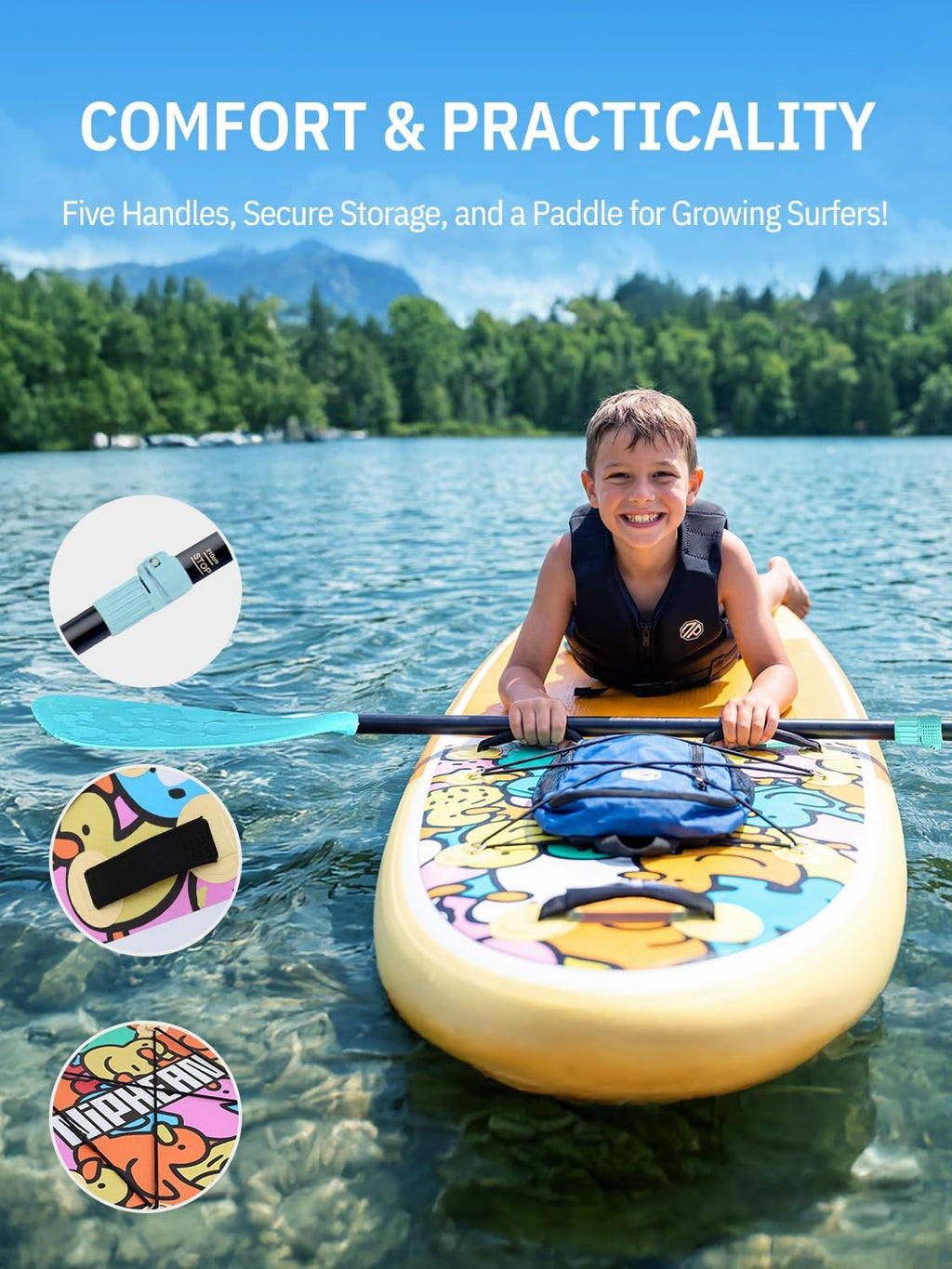 Niphean Inflatable Stand Up Paddle Board with SUP Accessories, Anti-Slip EVA Deck, 10'6'' Inflatable Paddle Boards for Adults & Youth of All Skill Levels