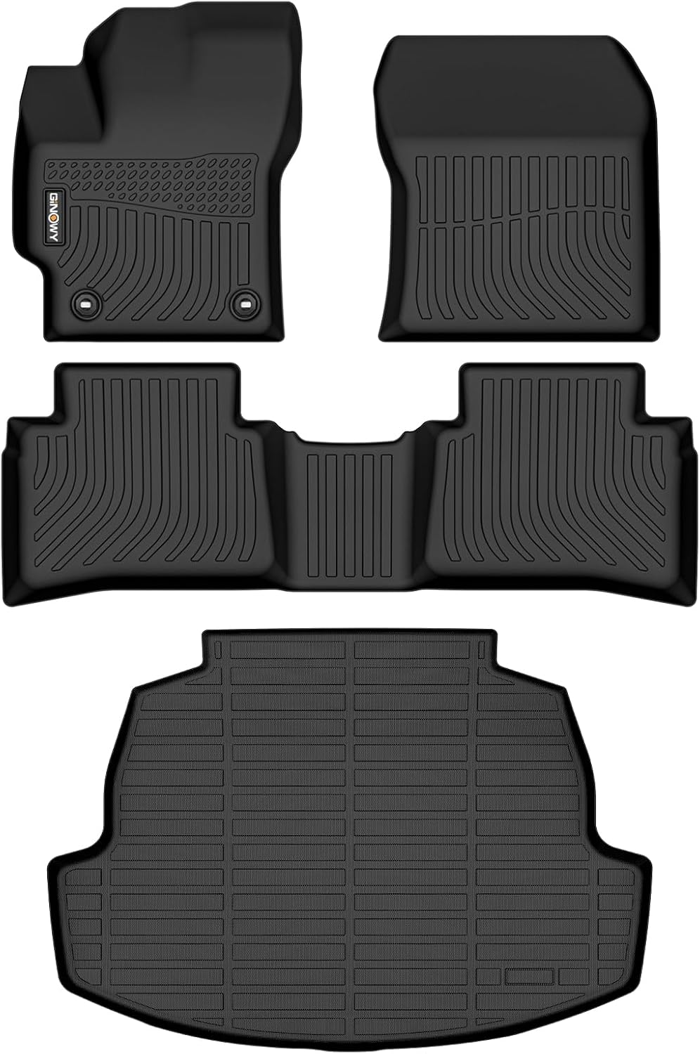 GINOWY-Floor Mats & Cargo Liner for Toyota Corolla Sedan 2020-2026 (Include Hybrid), SE丨LE丨FX 丨XSE, All Weather Car Mats for Toyota Corolla Accessories Rubber Mats Trunk Cargo Mat