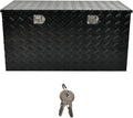 48''Inch Aluminum Truck Tool Box Truck Bed Toolbox Truck Trailer Chest Box Trailer Underbody Storage Organizer Waterproof Square Storage Organizer w/Lock & Keys Black(‎48' Lx24''x24'')
