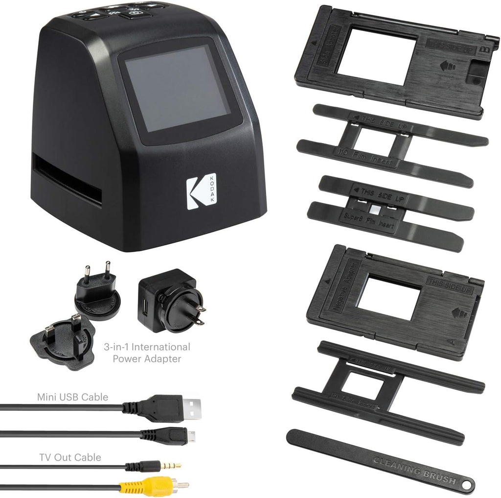 KODAK Mini Digital Film & Slide Scanner – Converts 35mm, 126, 110, Super 8 & 8mm Film to 22MP JPEG Images – Includes 2.4' LCD Screen & Easy-Load Adapters