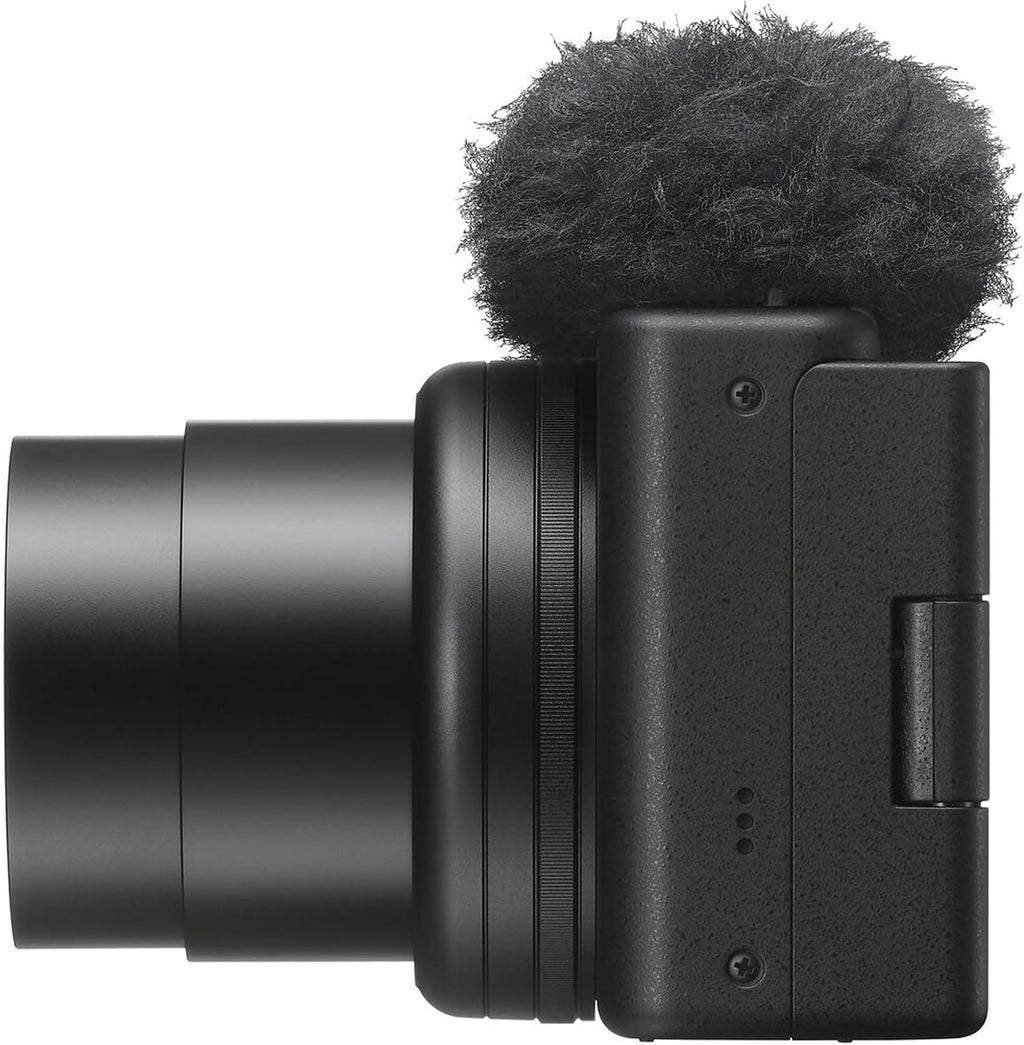 Sony ZV-1 II Compact Vlogging Camera (ILCZV-1M2/B) – 20.1 MP 1″ Sensor, 18–50 mm Wide-Angle Zoom, 4K Video w/ 64GB Card, NP-BX1 Battery, Card Reader, LED Light, Soft Bag and More