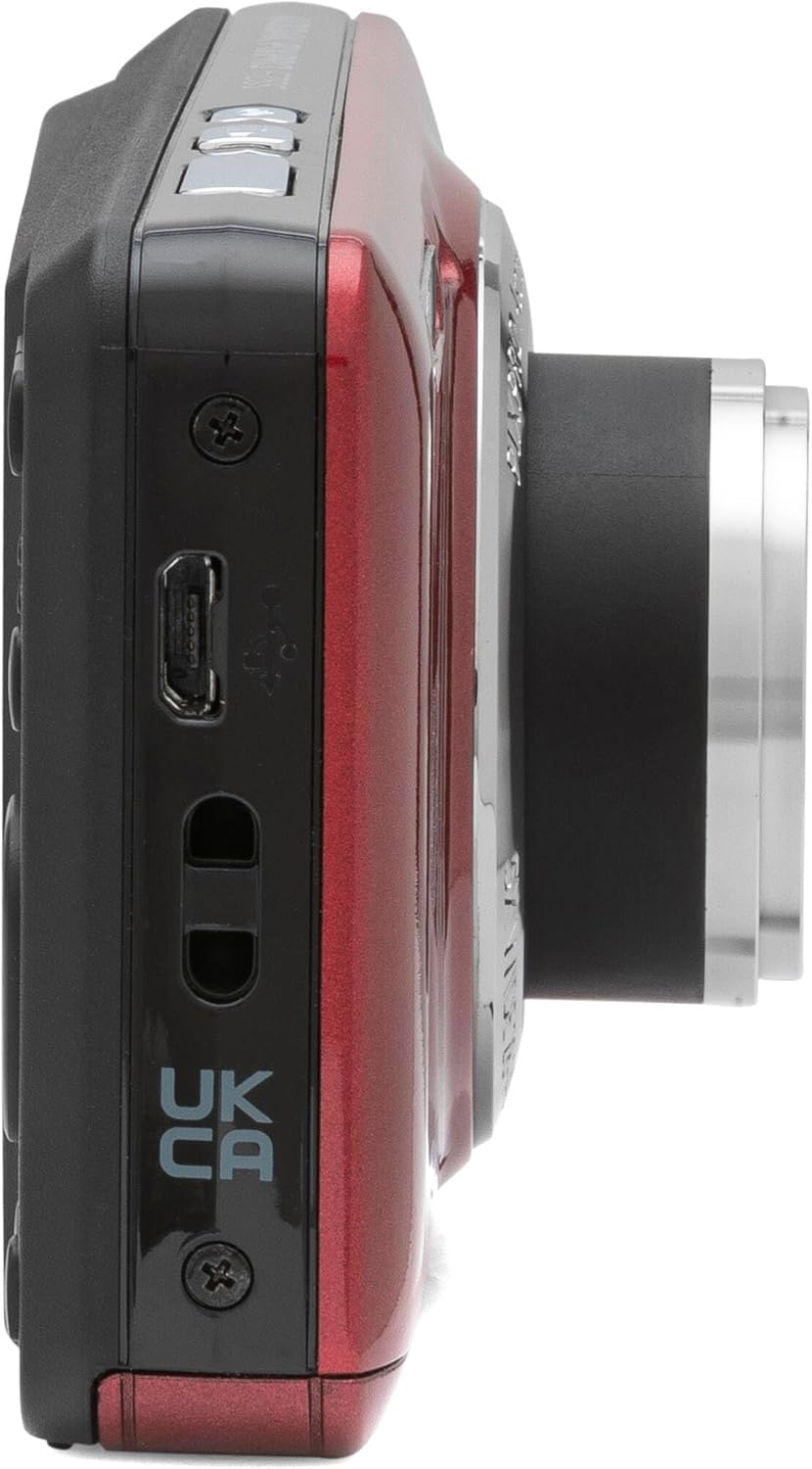 Kodak PIXPRO FZ55 Red 16MP Digital Camera 5X Optical Zoom 28mm Wide Angle 1080P Full HD Video 2.7' LCD Camera + 64GB Card and Reader + Memory Wallet + Tripod + Cleaning Bundle