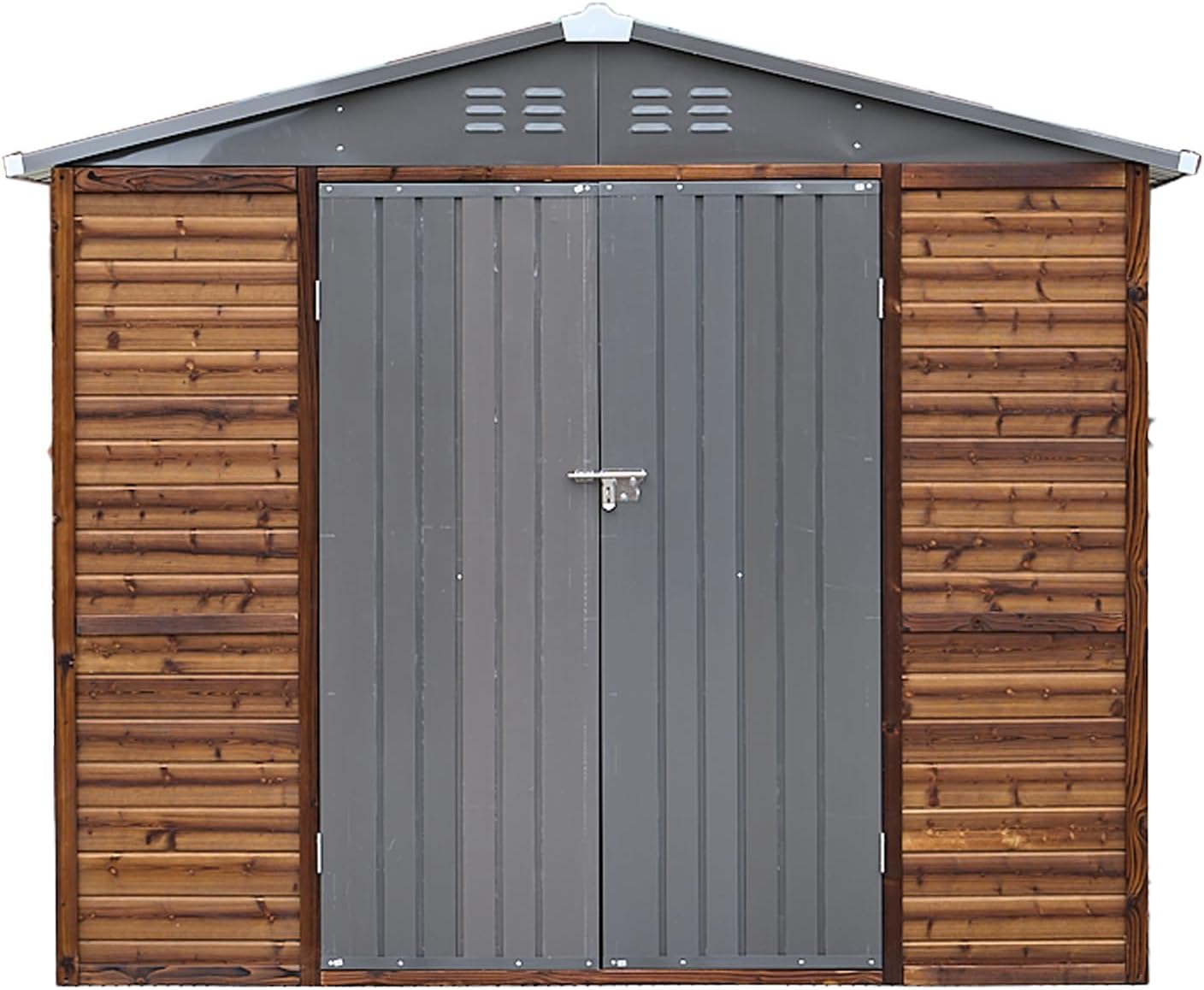 Shed 8' x 8' Storage Shed, 8x8 FT Wood Sheds & Outdoor Storage Clearance, Utility and Tool Garden Shed, Waterproof Storage Shed Large with Lockable Doors for Backyard, Patio, Outside Use