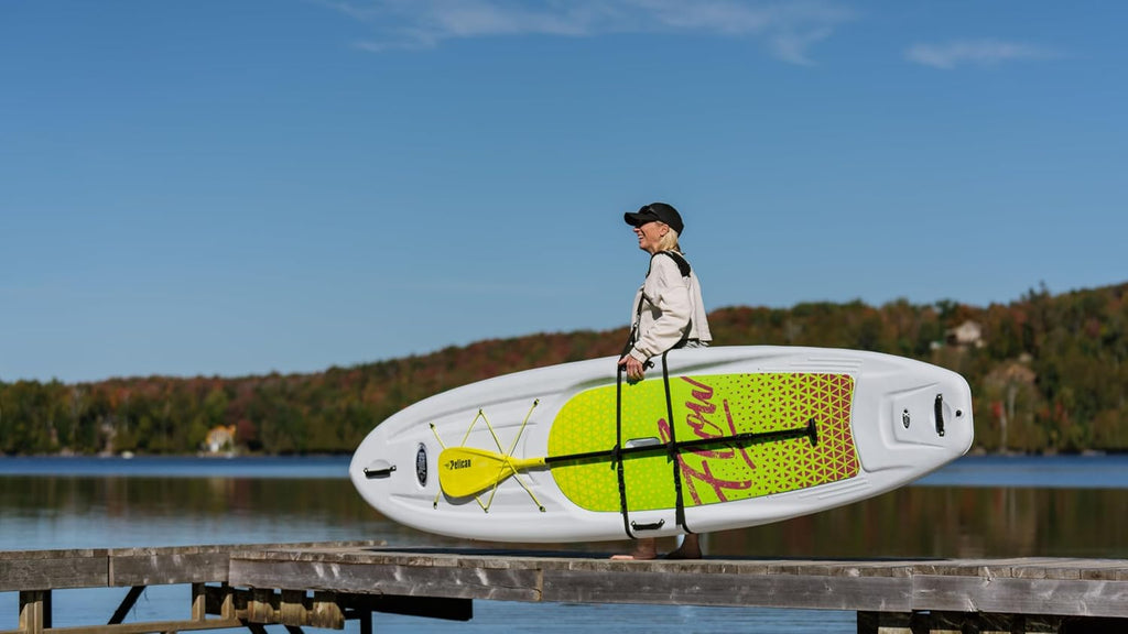 Pelican - Flow 106 Hardshell Stand-Up Paddle Board - Lightweight Board with a Bottom Fin for Paddling, Non-Slip Deck - Perfect for Youth & Adult - 10.2 ft
