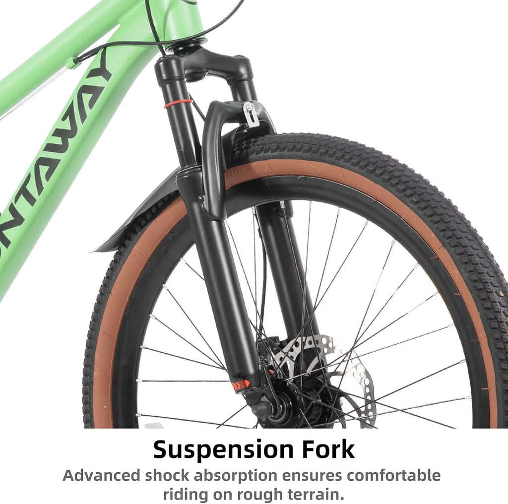 KEANO Huntaway 20 24 Inch Kids Bike for Boys & Girls Ages 7-12 Years Hardtail Mountain Bike for Kids with Aluminum Frame and 7-Speed Drivetrain Children Bicycle