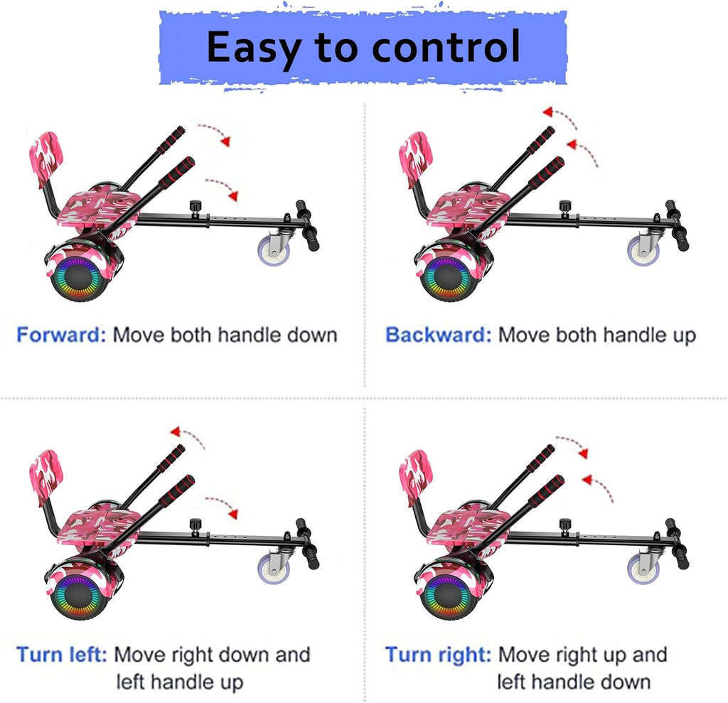LIEAGLE Hoverboard, 6.5' Self Balancing Scooter Hover Board with Bluetooth Wheels LED Lights for Kids Adults