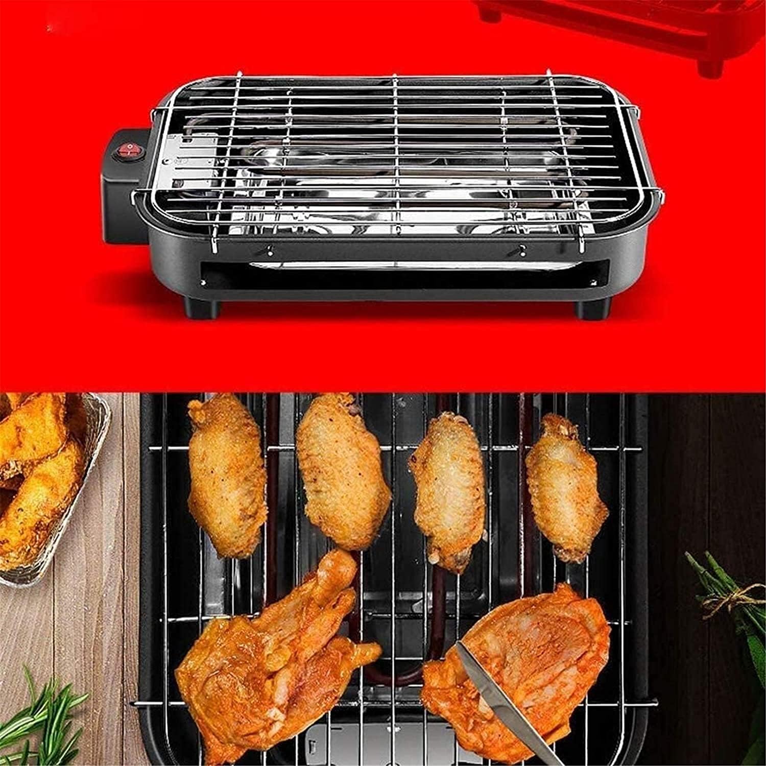 Korean BBQ Grill Portable Electric Grill, Indoor Electric BBQ Grill Barbecue Indoor Hot Pot, Multi-Function Desktop Grill, Suitable for Family Dinner and Entertainment Gathering Indoor BBQ,Household N