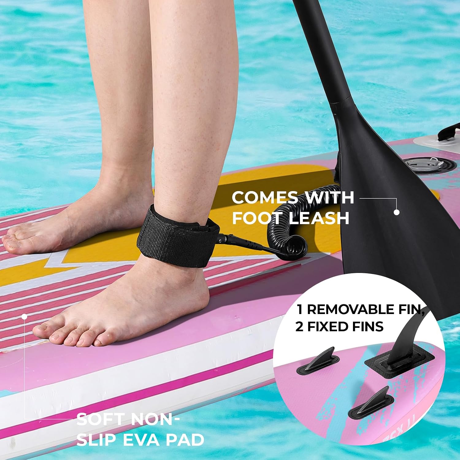 TLSUNNY 10/11/12FT Inflatable Stand Up Paddle Board W/SUP Accessories, Surf Board W/ 3 Fins Paddleboard, 12-15 PSI Hand Pump, Repair Kit, Straps, Carrying Bag for Youth & Adults All Skills