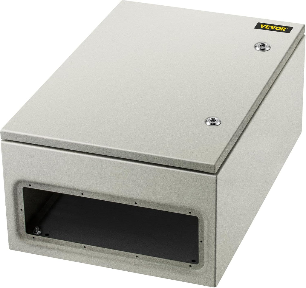 VEVOR NEMA Steel Enclosure, 24 x 16 x 10'' NEMA 4X Steel Electrical Box, IP66 Waterproof & Dustproof, Outdoor/Indoor Electrical Junction Box, with Mounting Plate
