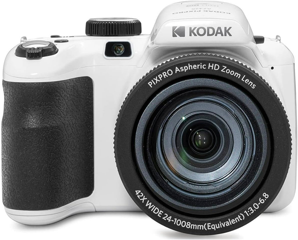 Kodak PIXPRO AZ425 Astro Zoom 20MP Digital Camera (White) Bundle with 32GB SD Card and Holster Camera Case with Accessories (3 Items)