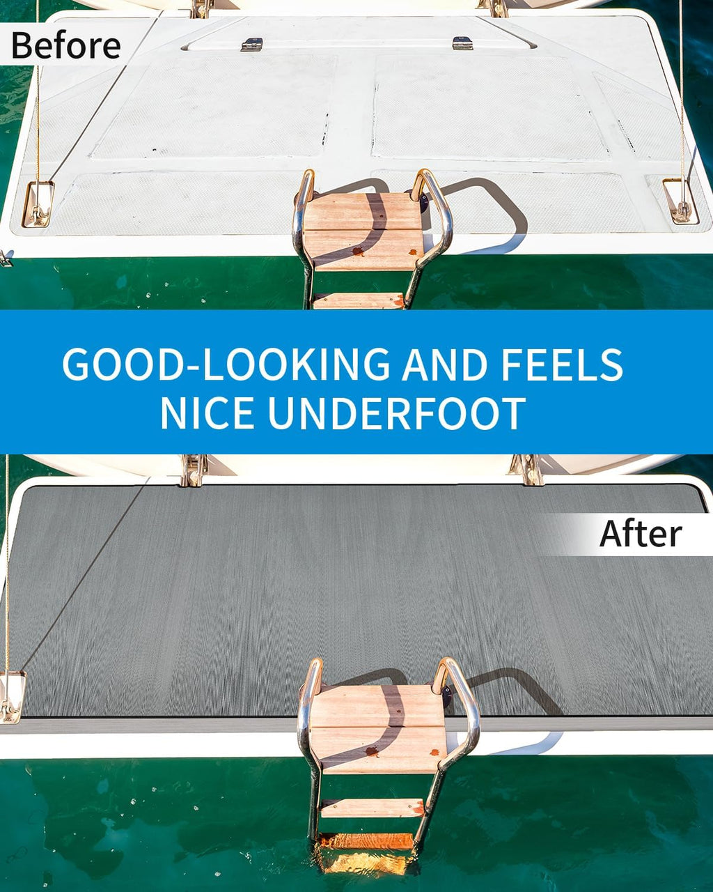 OCEANBROAD Brushed Boat Flooring 96''x16''/23.5''/38''/47'' Self-Adhesive EVA Foam Sheet Non-Slip Traction Pad for Boats Surfboard SUP Paddle Board Kayak Yacht, Camel Brown/Dark Gray/Gray/Camo