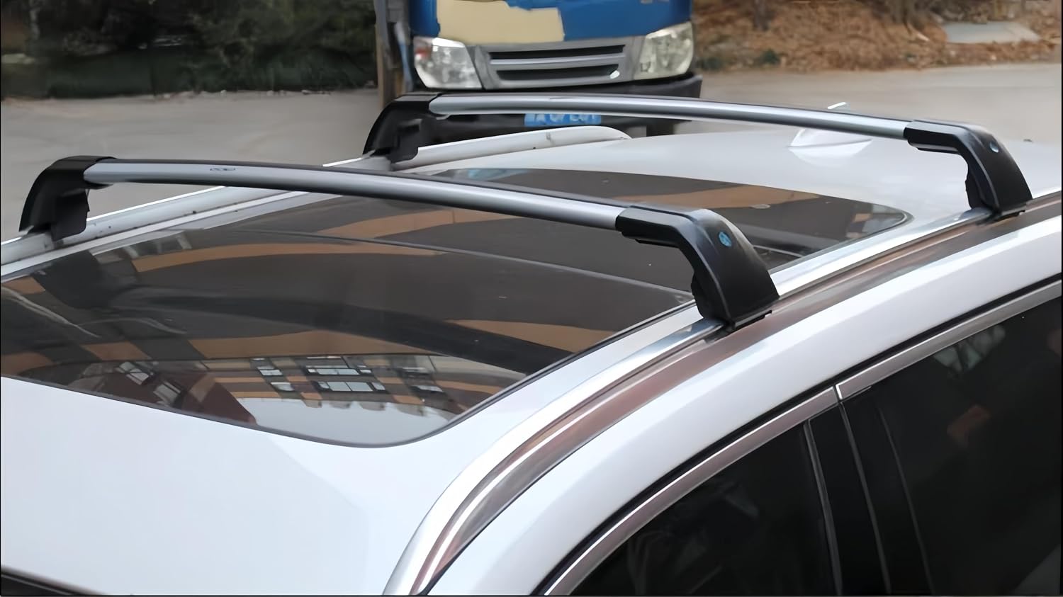 2PCS Crossbar Fits for Hyundai Tucson 2022 2023 2024 2025 SEL SEL Premium Limited Silver with Black Rooftop Cargo Bars Crossbars Luggage Carrier Cross Bar Aluminum