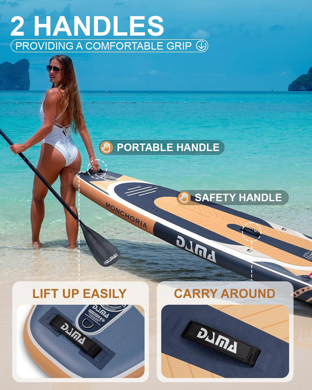 DAMA 11'*34'*6' Stand Up Paddle Board, Inflatable Paddle Board,Inflatable Paddle Boards for Adults w/a Wide, Smooth and Non Slip Deck, Versatile Styles, Suitable for Adults