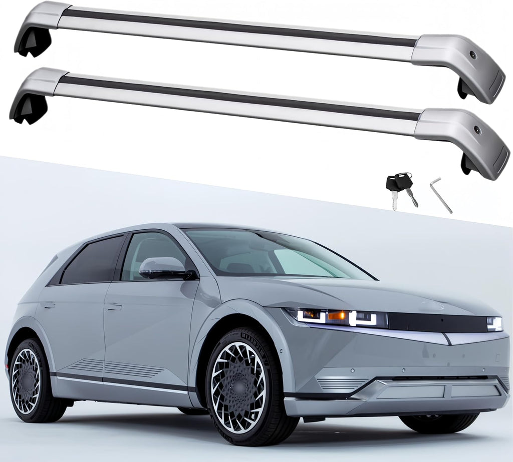 Silver Crossbar Fits for Hyundai Ioniq 5 2022 2023 2024 2025 SEL XRT Limited Rooftop Cargo Bars Crossbars Luggage Carrier Cross Bar Aluminum 2PCS