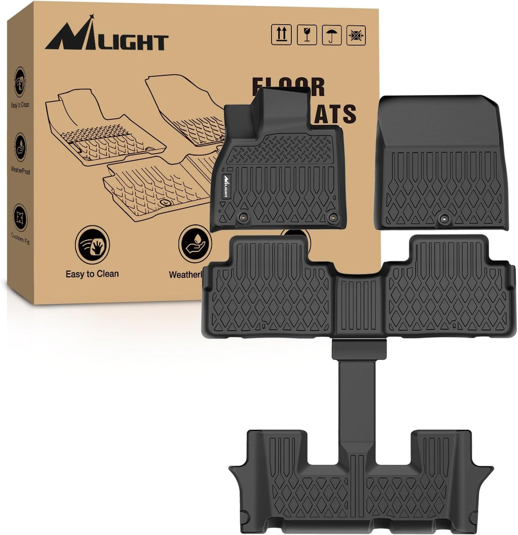 Nilight TPE Floor Mats for 2020 2021 2022 2023 2024 2025 Kia Telluride with 2nd Bucket Seats Without Center Console,All Weather Custom Fit Heavy Duty Floor Liners