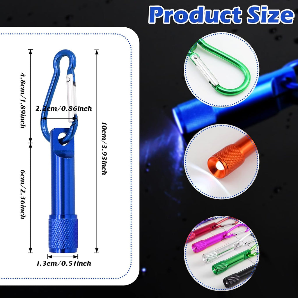 200Pcs Mini Keychain Flashlights Bulk, Ultra-Bright LED Metal Carabiner Clip Lights,Compact Emergency Lights for Camping, Hiking, Cycling, Survival Kits (200)