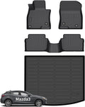Wayhigh® Floor Mats & Cargo Liner for Mazda 3 Hatchback 2014-2018 (Only Hatchback), All Weather TPE Car Mats Waterproof Heavy Duty, Floor Mats Custom Fit for Mazda 3 Accessories