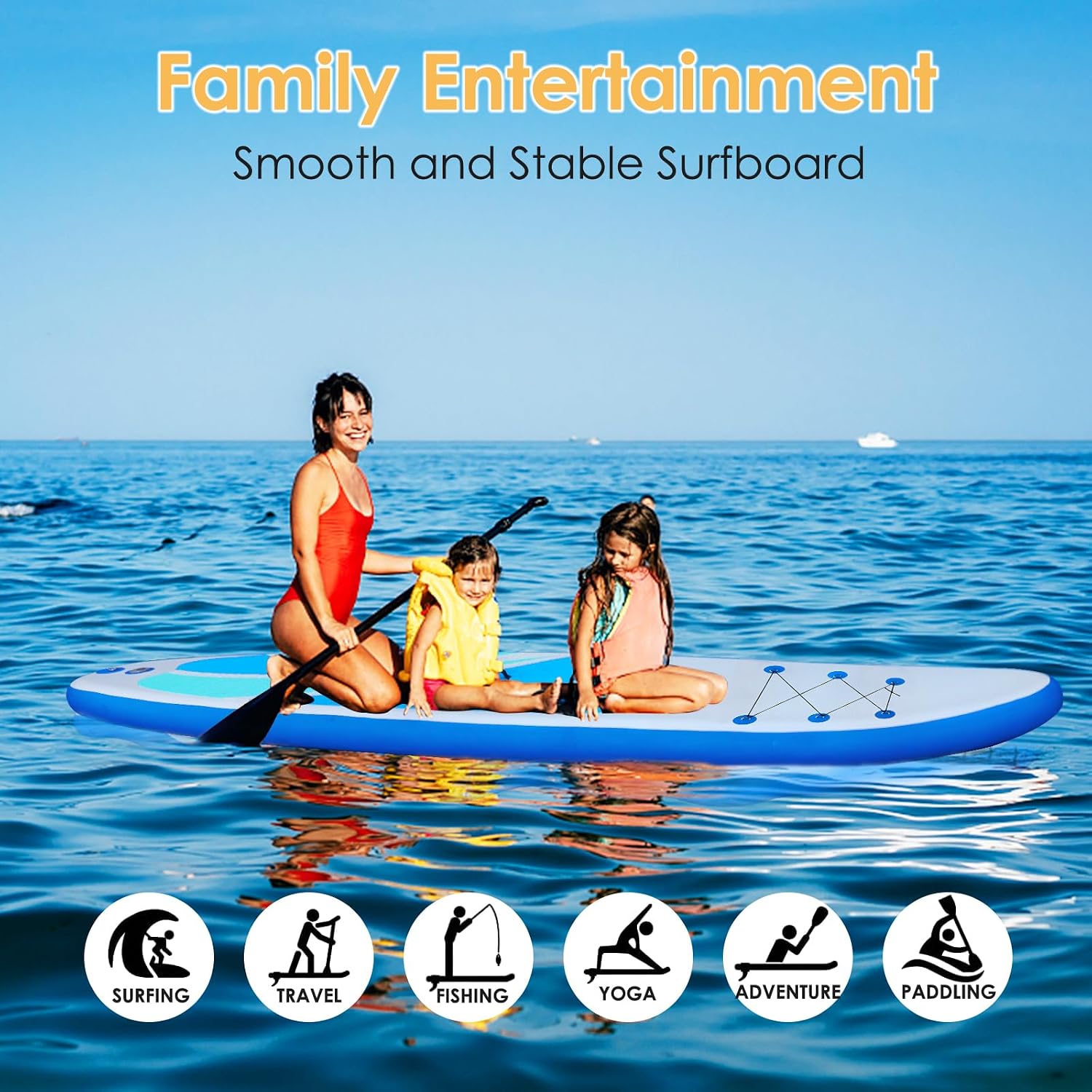 Inflatable Stand Up Paddle Board for Adult All Skill Levels- 10'4' Ultra-Light SUP Paddleboard with Durable Non-Slip Deck and Paddle Board Accessories Fins, Paddle, Pump, Backpack, Leash