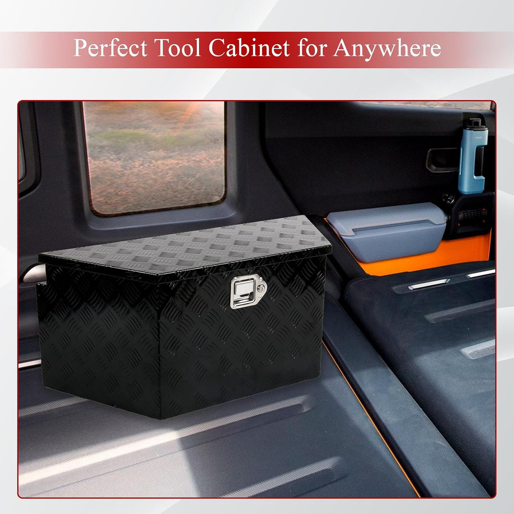 34''Inch Aluminum Trailer Tongue Tool Box Truck Bed Toolbox Truck Trailer Chest Box Underbody Storage Organizer Waterproof Square Storage Organizer w/Lock & Keys Black(‎34' Lx14.5 Wx15 H)