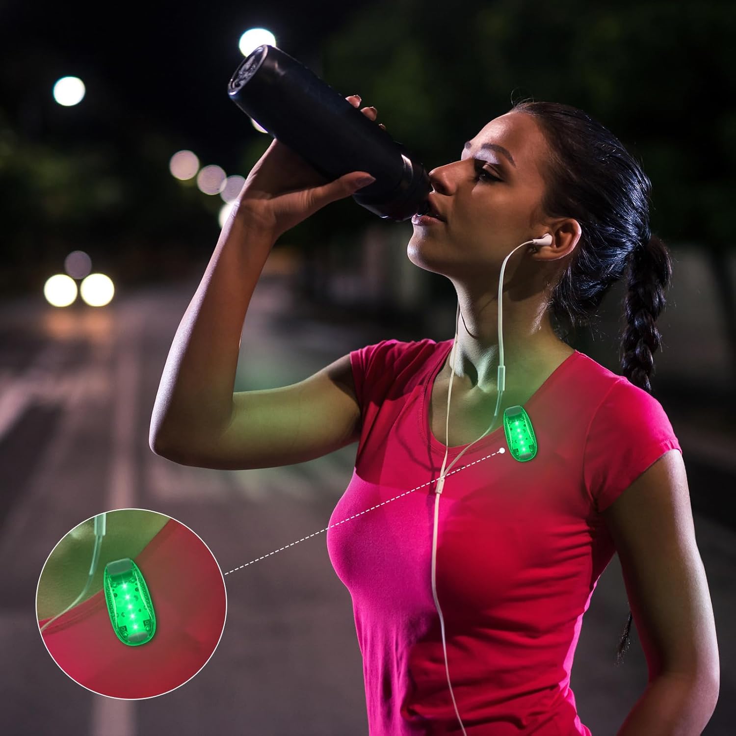 Copkim 30/60/100 Pcs LED Running Light Nighttime High Visibility Accessories Safety Clip on Flashing Strobe Light for Runner, Dog, Bike,Bicycle Tail Helmet Reflective Lamp