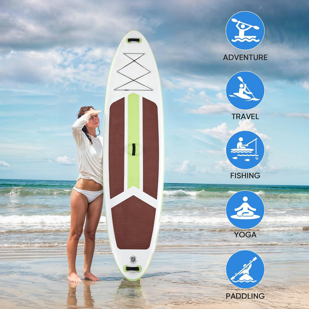 DUMOS Inflatable Stand Up Paddle Board, 10.5'×33'' Paddle Boards with Non-Slip Deck, Durable Advanced Material and Complete SUP Accessories for All Skill Levels