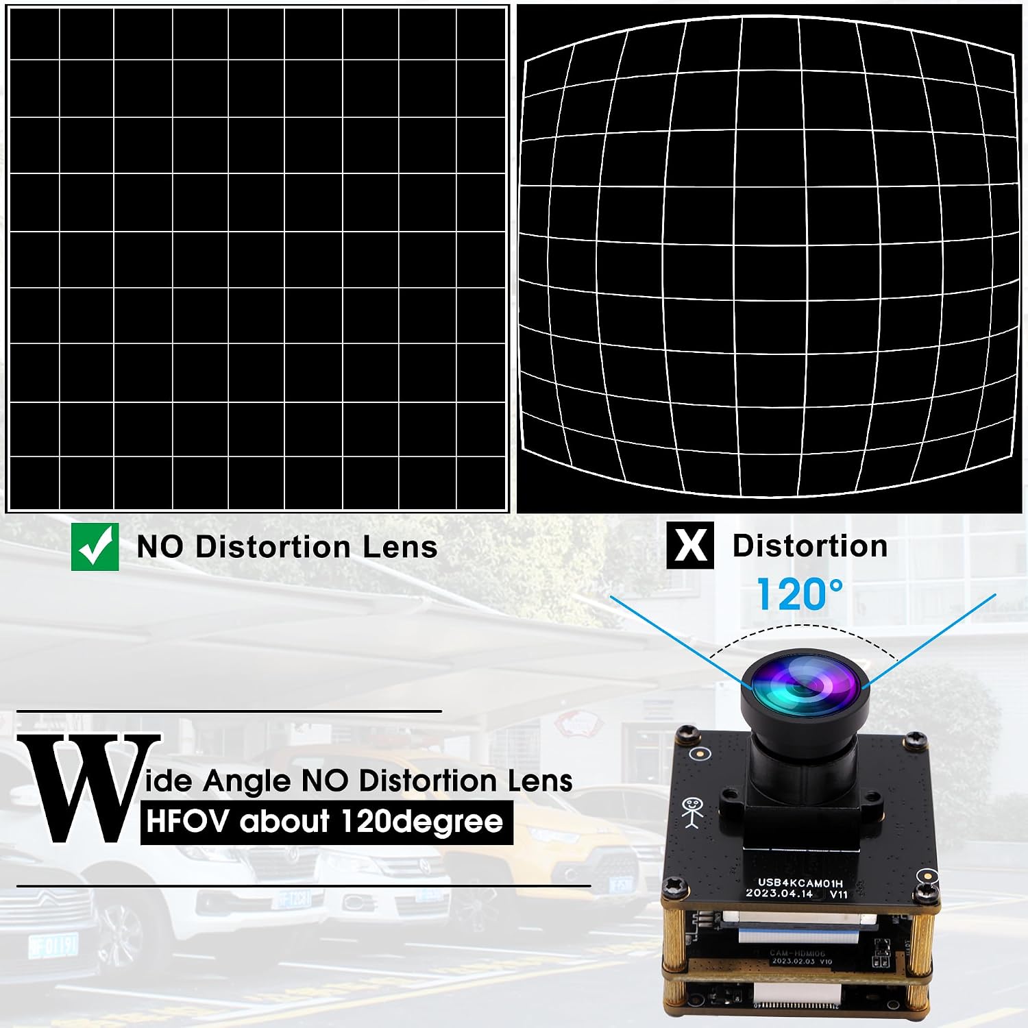 ELP 4K HDMI USB Camera - Wide Angle, 2X Digital Zoom, H.265, 8MP, UVC USB2.0 for Laptop & Monitor
