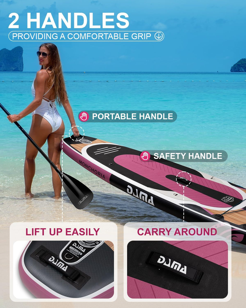 DAMA 11'*34'*6' Stand Up Paddle Board, Inflatable Paddle Board,Inflatable Paddle Boards for Adults w/a Wide, Smooth and Non Slip Deck, Versatile Styles, Suitable for Adults