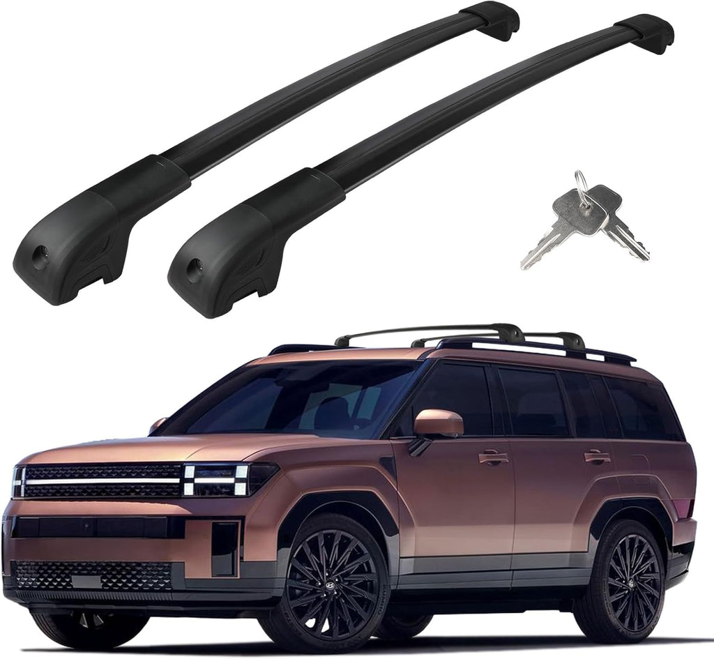 Roof Rack Cross Bars Compatible with Hyundai Santa Fe 2024-2026 (Not for Hybrid & SE), Adjustable Aluminum Heavy Duty 300 LBS Anti-Theft Lock Cargo Carrier Rooftop Crossbar for Bike, Snowboard
