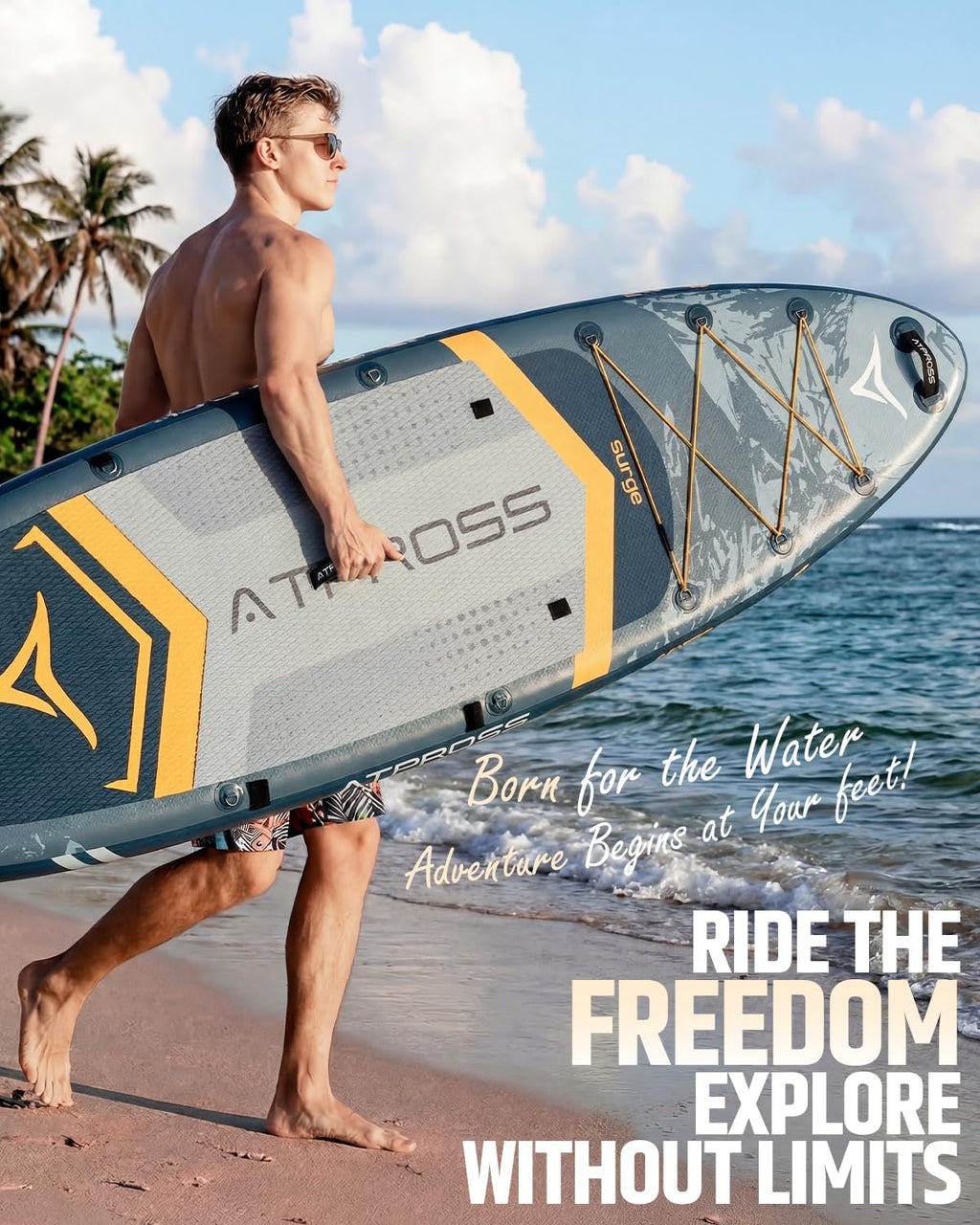 12'x36 Inflatable Paddle Board, 500lbs Extra Wide Stand Up Paddleboard for Adults with Premium SUP Accessories Kit & Backpack, Blow Up Kayak Non-Slip Stable Deck Boat for Yoga Fishing Surf