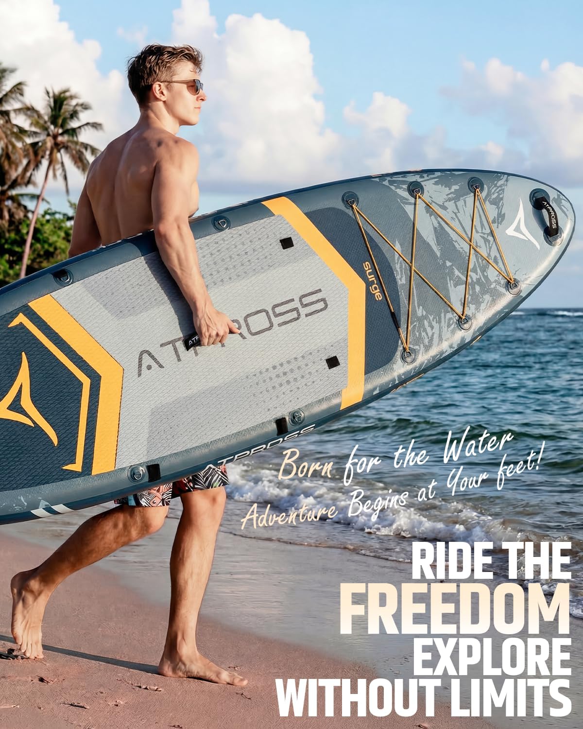 12'x36 Inflatable Paddle Board, 500lbs Extra Wide Stand Up Paddleboard for Adults with Premium SUP Accessories Kit & Backpack, Blow Up Kayak Non-Slip Stable Deck Boat for Yoga Fishing Surf