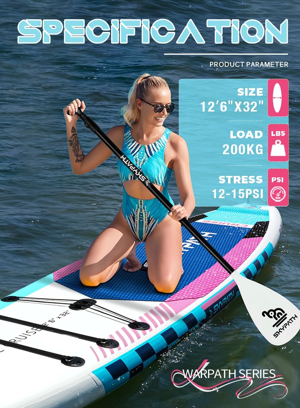 Inflatable Stand Up Paddle Board,10'6''*32''/11'*34'' Ultra-Light SUP Board,Blow Up Paddle Board, Wide Stable Family Board for Youth & Adults of All Skill Levels with Full Set of SUP Board Accessories