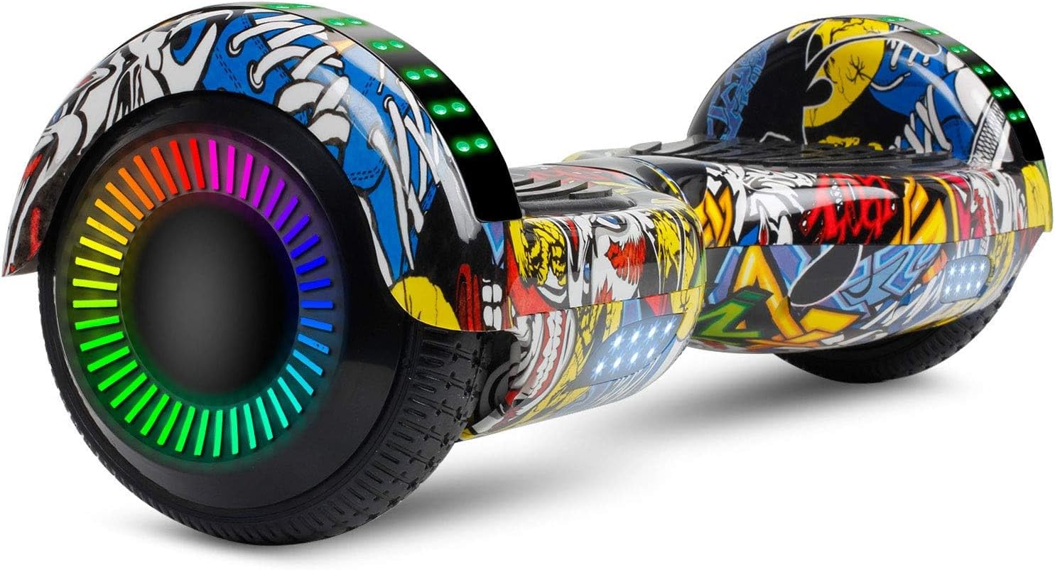 LIEAGLE Hoverboard, 6.5' Self Balancing Scooter Hover Board with Bluetooth Wheels LED Lights for Kids Adults
