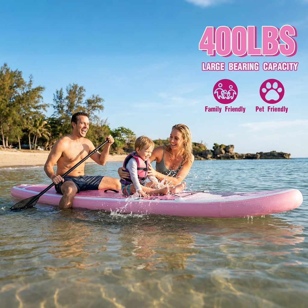 FEATH-R-LITE Inflatable Paddle Board Stand Up Paddleboards for Adults SUP with Premium Accessories Pump, Adjustable Paddle, Leash, Three Fins, Backpack