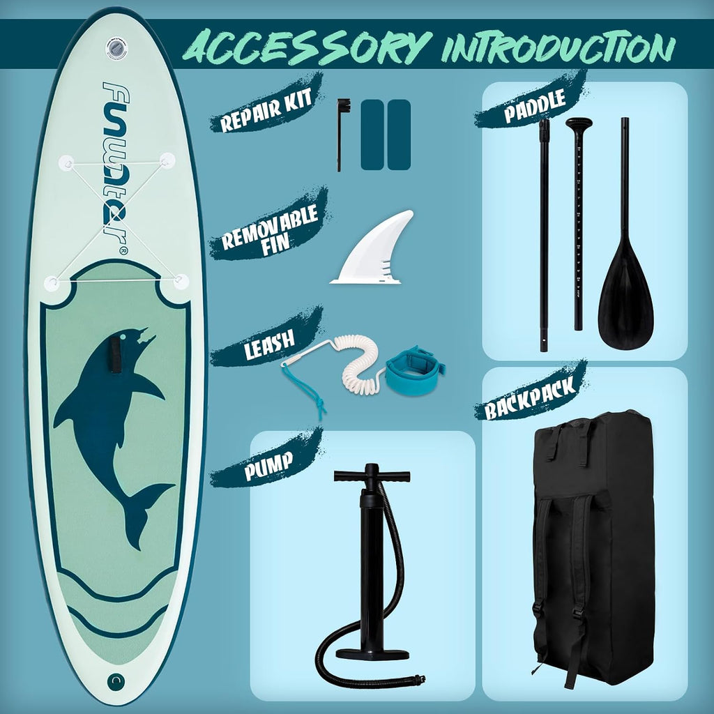 FunWater Inflatable Stand Up Paddle Board 10'6'/11'/11'6' Paddle Board for Adults & Youth, Paddleboards Inflatable with Premium SUP Accessories, Wide Stable, Non-Slip Comfort Deck