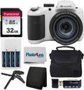 Kodak PIXPRO AZ405 Digital Camera (White) Bundle with Case, 32 GB SD Memory Card, Memory Card Wallet, Card Reader, Table Tripod, 4 AA Batteries & White Charger and Cloth